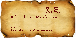 Kárász Rozália névjegykártya