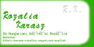 rozalia karasz business card